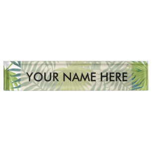 Palm Tree Fronds Painting Hawaiian Nameplate