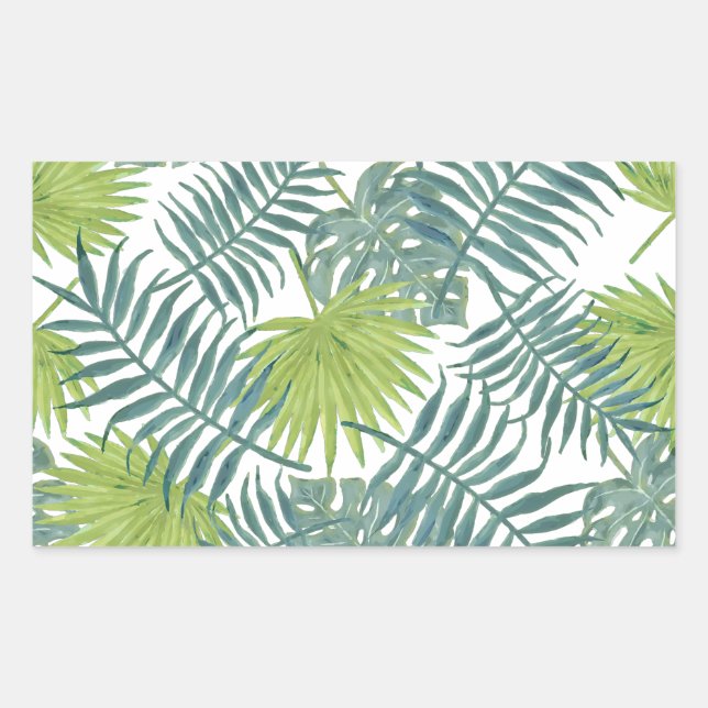 Palm Tree Fronds Painting Hawaiian Sticker (Front)