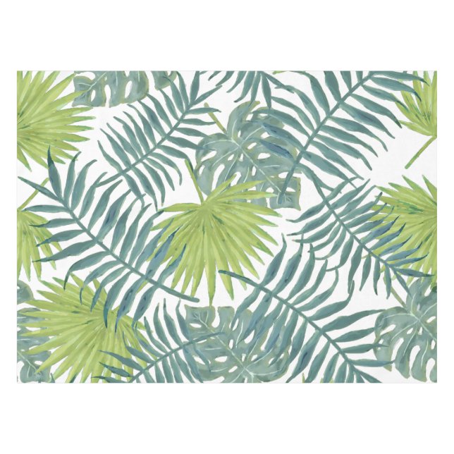Palm Tree Fronds Painting Hawaiian Tablecloth (Front (Horizontal))