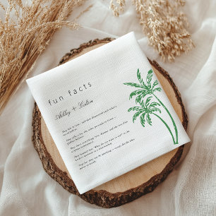 Palm Tree Fun Facts About The Newlyweds Wedding Napkin