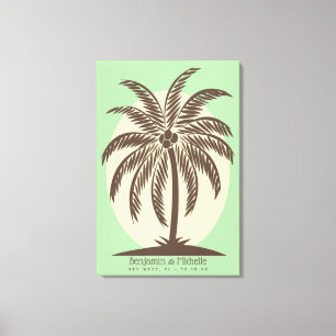 Palm Tree Guest Book Canvas - 150 Spaces