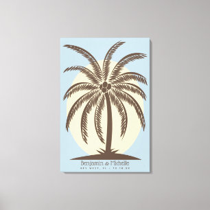 Palm Tree Guest Book Canvas - 250 Spaces