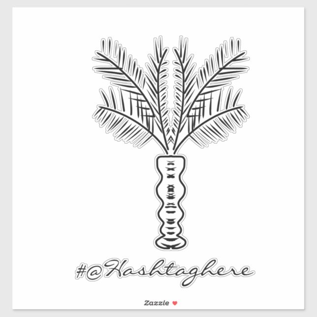 Palm Tree Hand Drawn Name Car Sticker (Sheet)