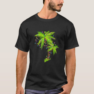 Palm Tree Hawaii Beach Funny Tropical Xmas Christm T-Shirt