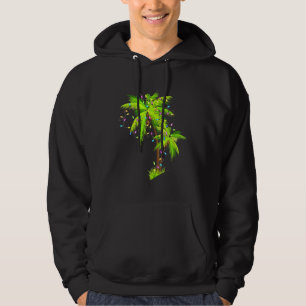 Palm Tree Hawaii Beach Tropical Xmas Christmas Lig Hoodie