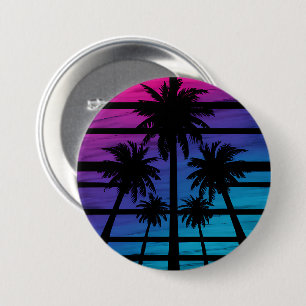 Palm Tree Hawaiian Beach Summer Vacation 3 Inch Round Button