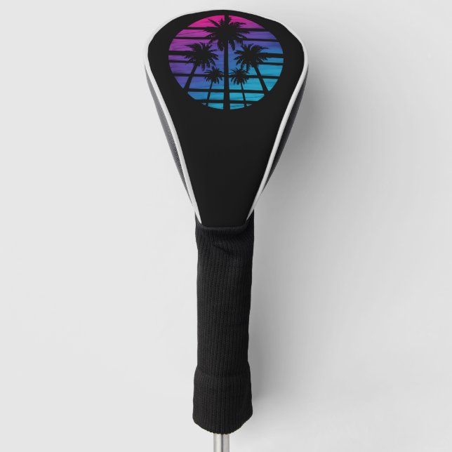 Palm Tree Hawaiian Beach Summer Vacation Golf Head Cover (Front)