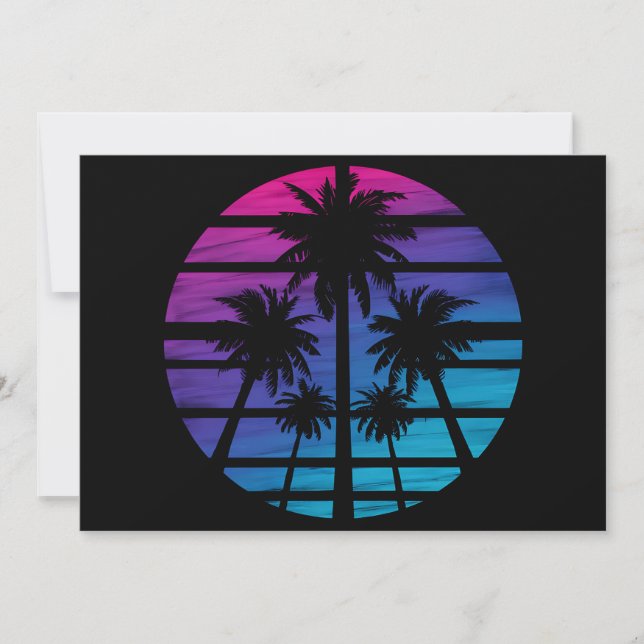 Palm Tree Hawaiian Beach Summer Vacation Invitation (Front)