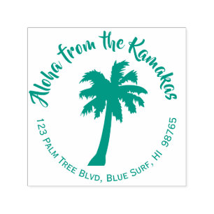 Palm Tree Hawaiian Return Address Stamp Custom
