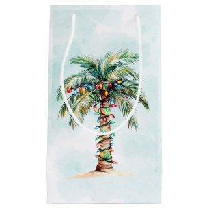 Palm Tree Holiday Coastal Christmas Small Gift Bag