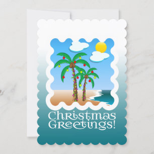 Palm Tree Holiday Lights Beach Christmas