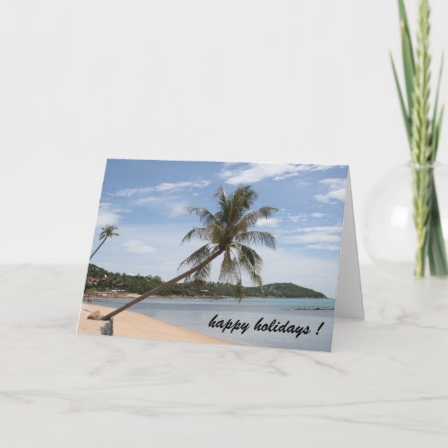 palm tree holidays holiday card (Front)