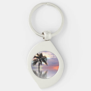 Palm Tree in the Bay Keychain