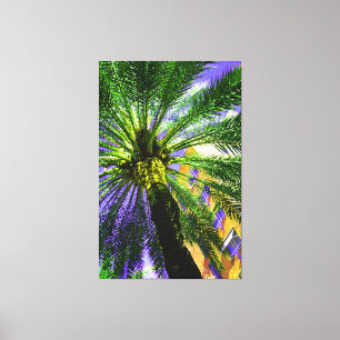 Palm tree in the evening canvas print