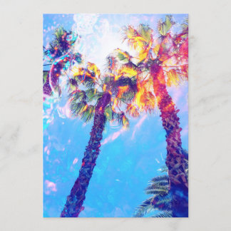 Palm Tree Invitation, Notecard, Stationary Invitation