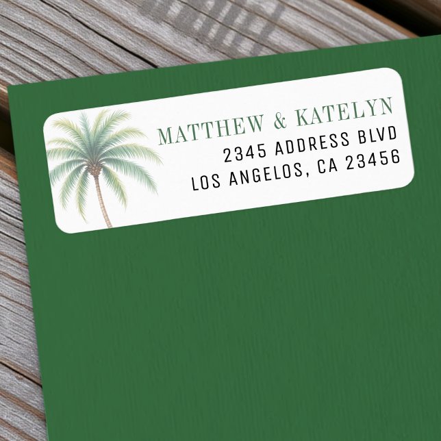 Palm Tree Island Destination Green Wedding (Palm Tree Island Destination Green Wedding Label
)