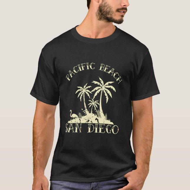 Palm Tree Island Pacific Beach San Diego T-Shirt (Front)