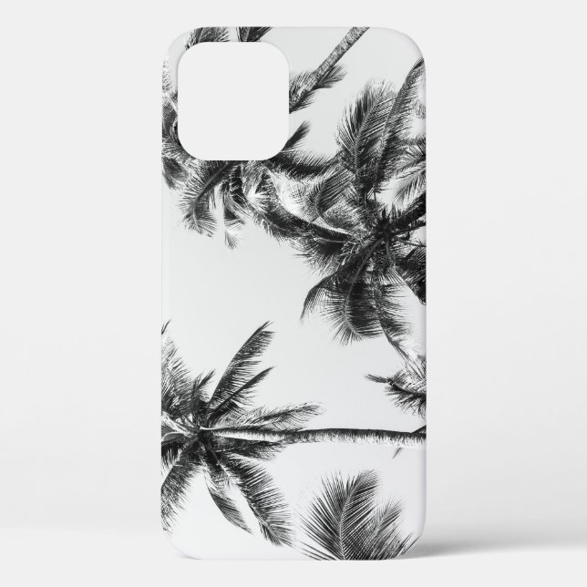 Palm Tree Leaf Black White Case-Mate iPhone Case (Back)