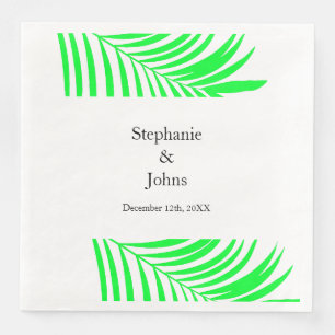 Palm Tree Leaf Green Leaves Elegant Wedding Napkin