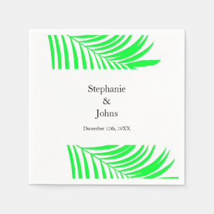 Palm Tree Leaf Green Leaves Elegant Wedding Napkin