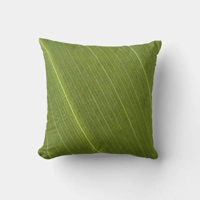 Palm Tree Leaf Throw Pillow (Front)