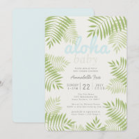 Palm Tree Leaves Aloha Baby Shower Invitation