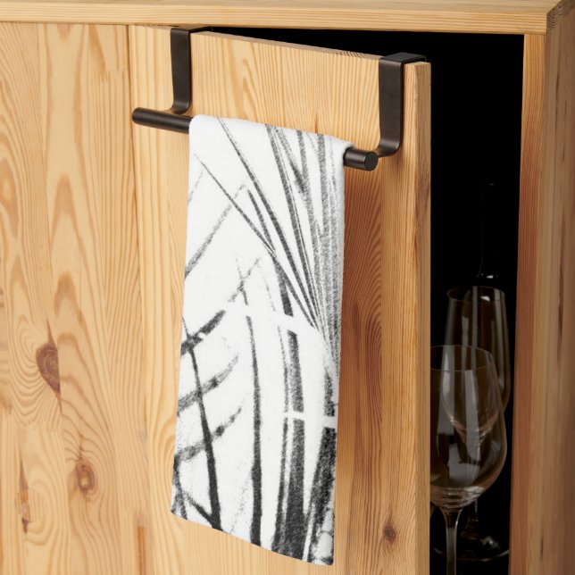 Palm Tree Leaves Minimalism Sketch Kitchen Towel (Thirds Fold)