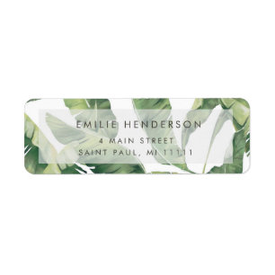 Palm Tree Leaves Modern Return Address Label