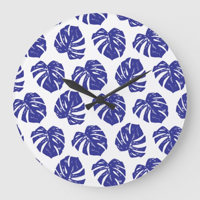 Palm Tree Leaves: Natural Pattern Large Clock (Front)