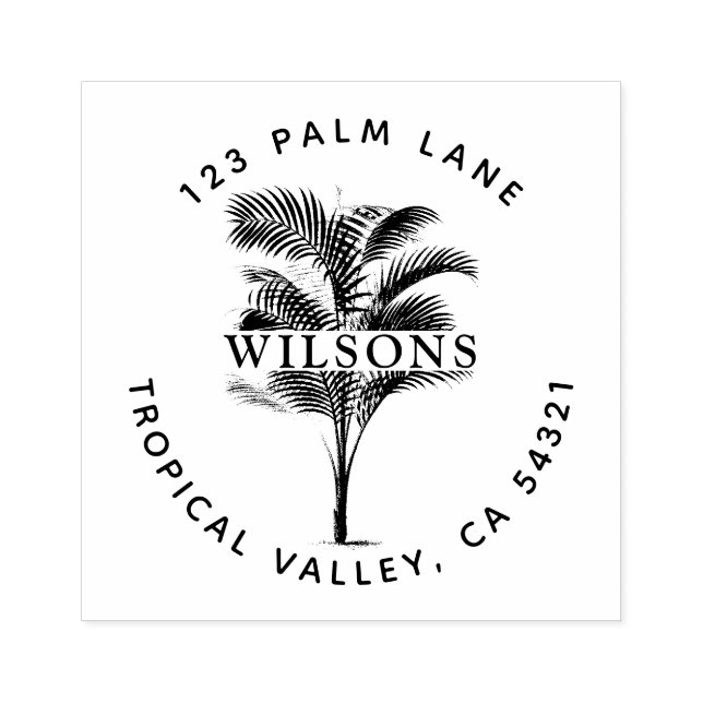 Palm Tree Leaves Rubber Stamp (Imprint)