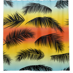 Palm tree leaves: seamless pattern.