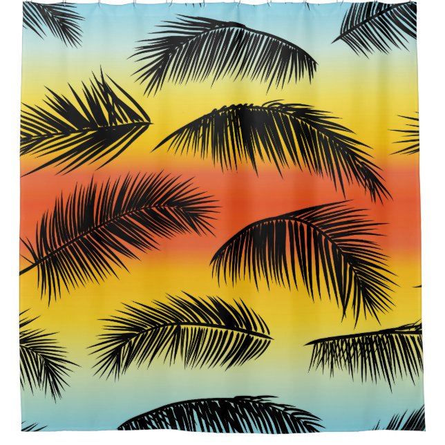 Palm tree leaves: seamless pattern. (Front)