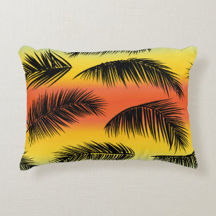 Palm tree leaves: seamless pattern. accent pillow
