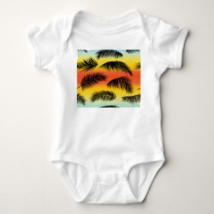 Palm tree leaves: seamless pattern. baby bodysuit