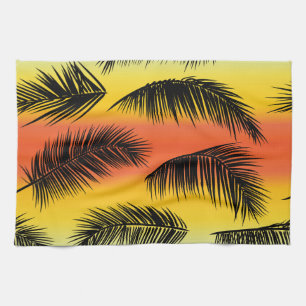 Palm tree leaves: seamless pattern. kitchen towel