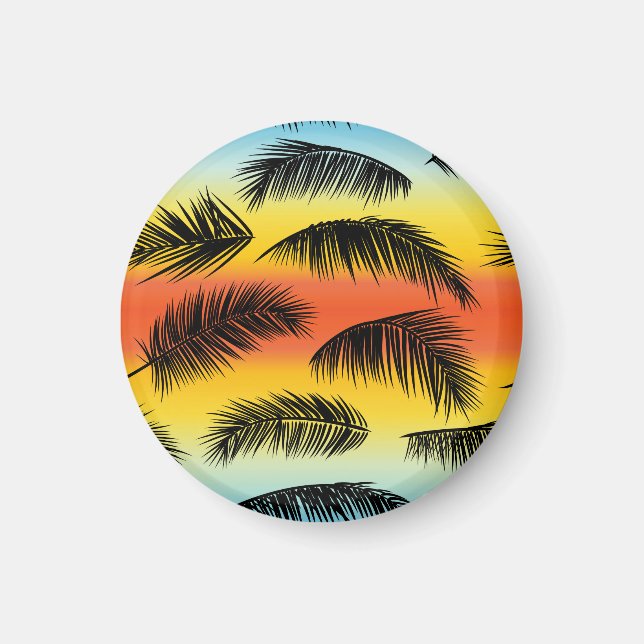 Palm tree leaves: seamless pattern. magnet (Front)