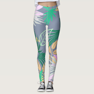 Palm Tree Leaves Tropical Pattern Leggings