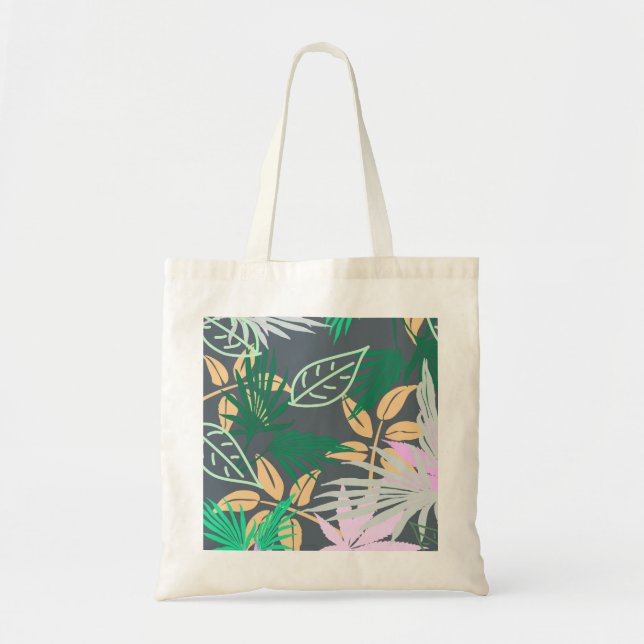 Palm Tree Leaves Tropical Pattern Tote Bag (Front)
