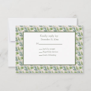 Palm Tree Leaves Tropical Wedding RSVP Card