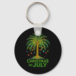 Palm Tree Lights Beach Summer Vacation Christmas I Keychain