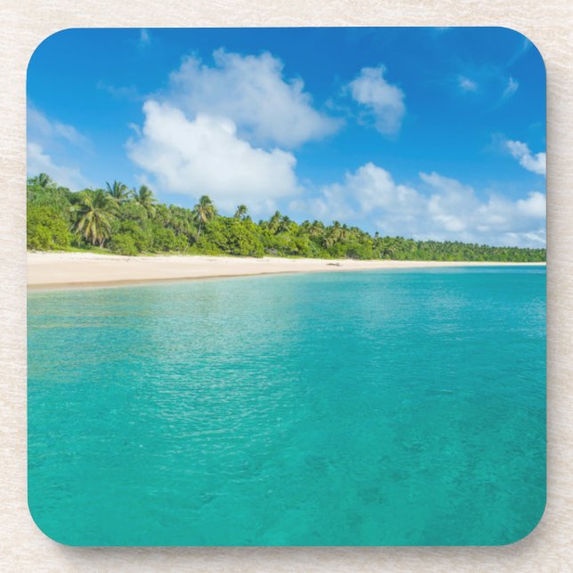 Palm tree lined beach, Tonga Coaster (Front)