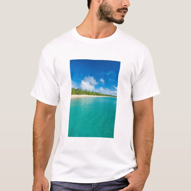 Palm tree lined beach, Tonga T-Shirt (Front)