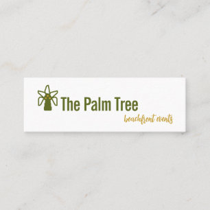 Palm Tree Logo   Beachfront Events or Coastal Bran Mini Business Card