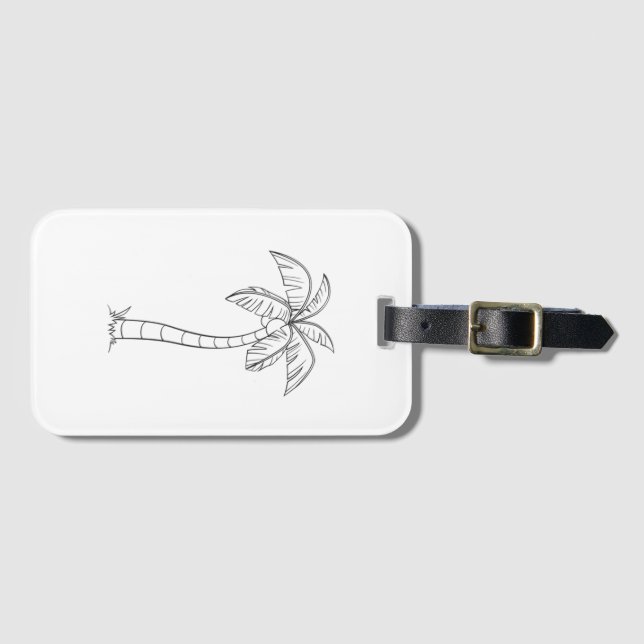 Palm tree luggage tag (Front Horizontal)