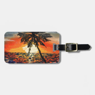 Palm Tree Luggage Tag
