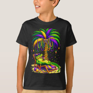 Palm Tree Mardi Gras Hawaiian Trocal Louisiana All T-Shirt
