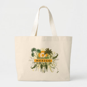Palm Tree Mexico Large Tote Bag
