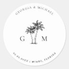 Palm Tree Monogram Tropical Destination Wedding