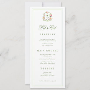 Palm Tree Monogram Tropical Wedding Menu Card