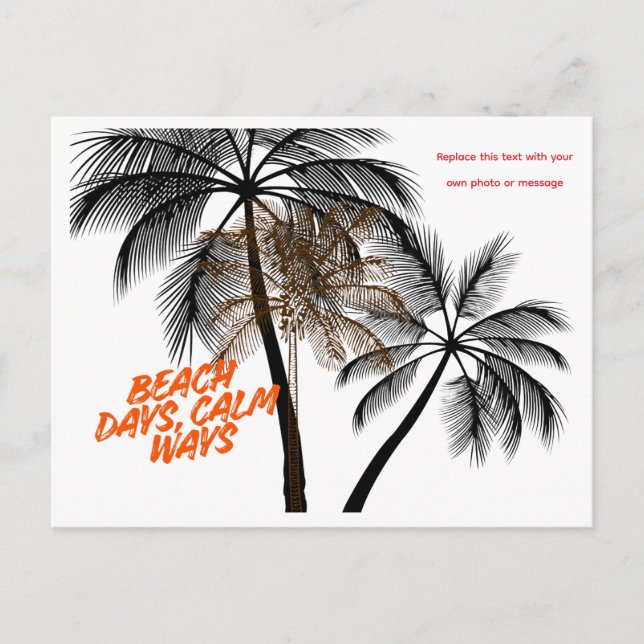 Palm Tree Motivation Art – Fully Customizable Holiday Postcard (Front)
